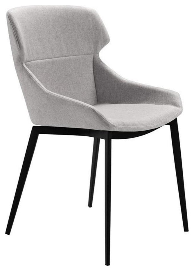 Armen Living Kenna Modern Fabric Dining Chair in Black (Set of 2)
