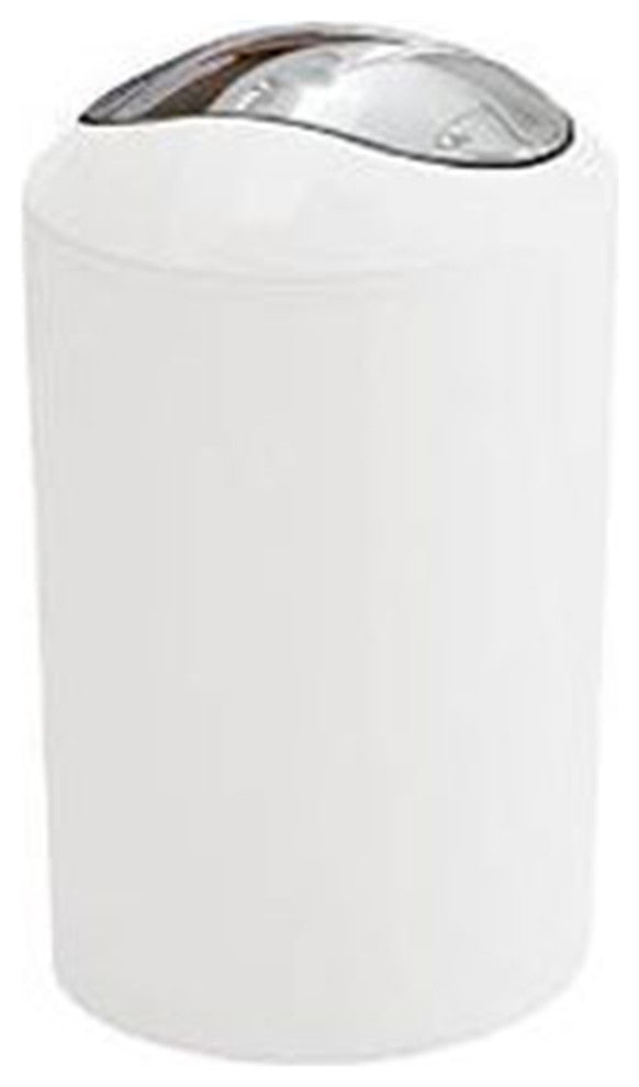 Glossy Waste Paper Basket, White