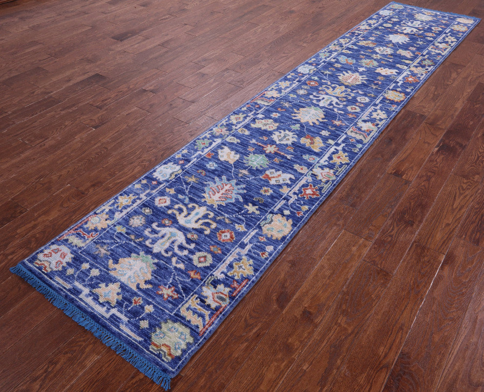 Turkish Oushak Handmade Wool Runner Rug 2' 6" X 11' 10" - Q14982