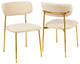 Set of 2 Sherpa Golden Frame Side Chairs, Khaki