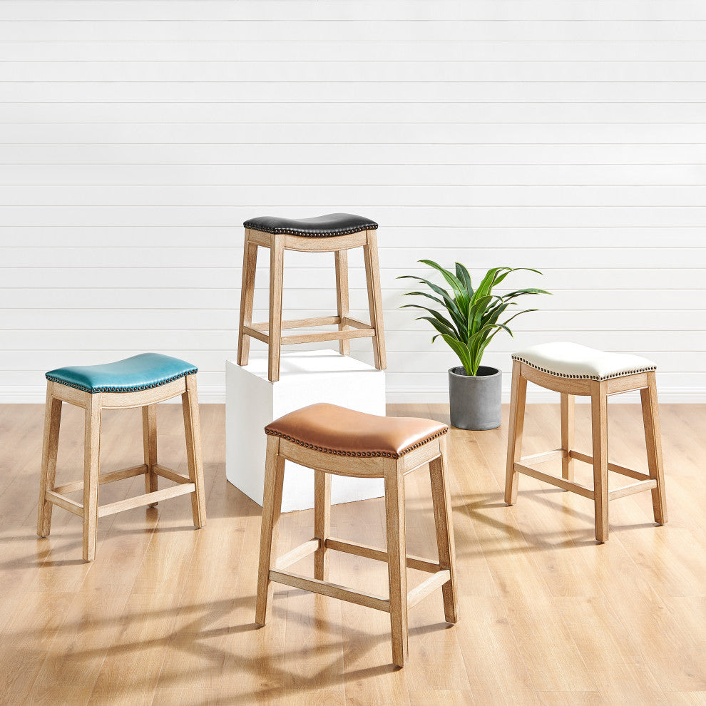 Elmo KD Counter Stool, Borneo Bone, Faux Leather
