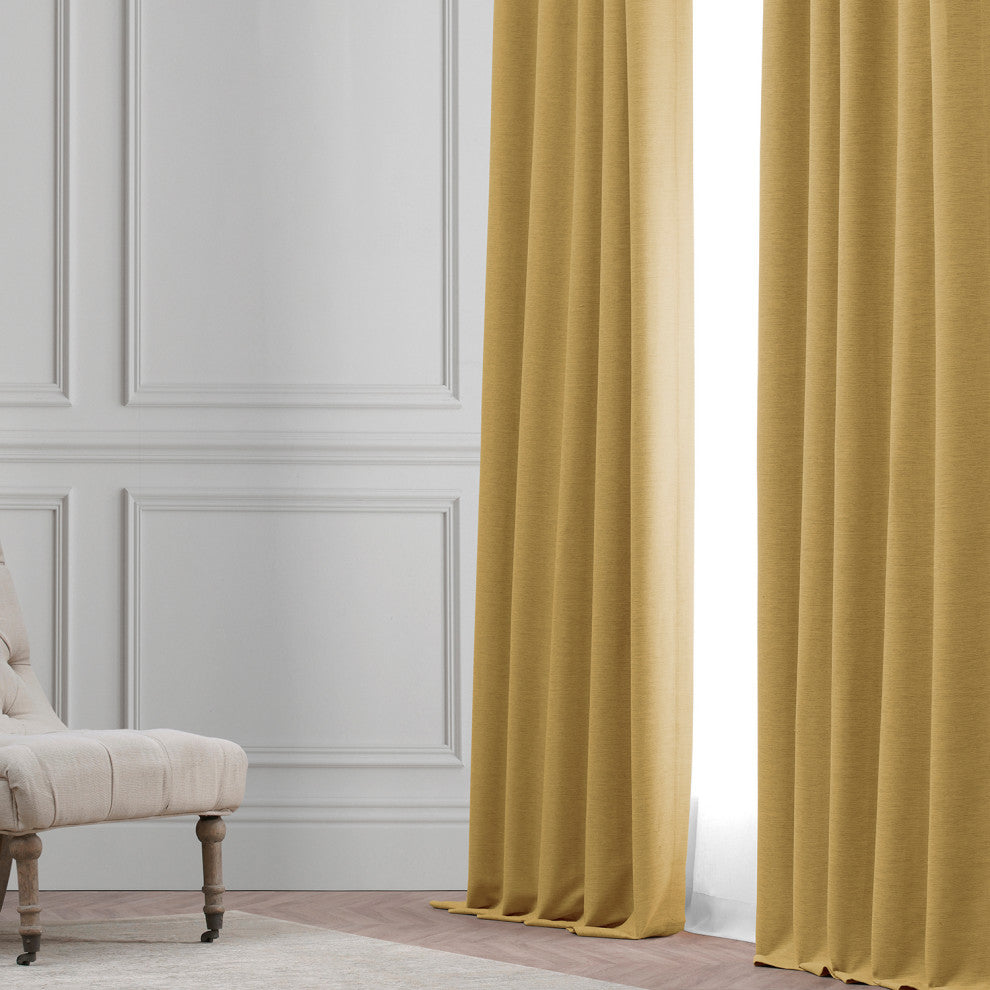 Bellino Blackout Room Darkening Curtain Single Panel, Trinket Gold, 50"x96"