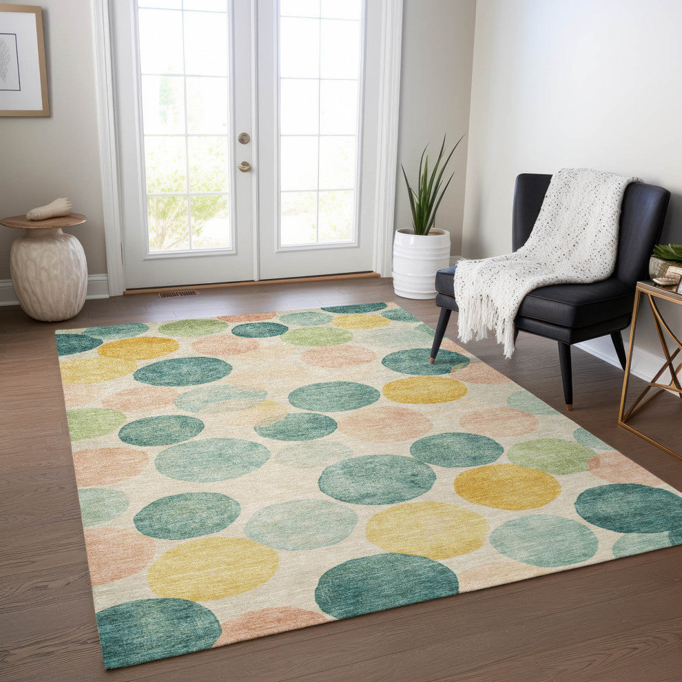 Machine Washable Indoor/Outdoor Chantille ACN1898 Teal 2'6" x 3'10" Rug