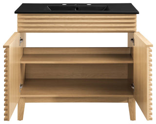 Render 36" Bathroom Vanity, Oak Black