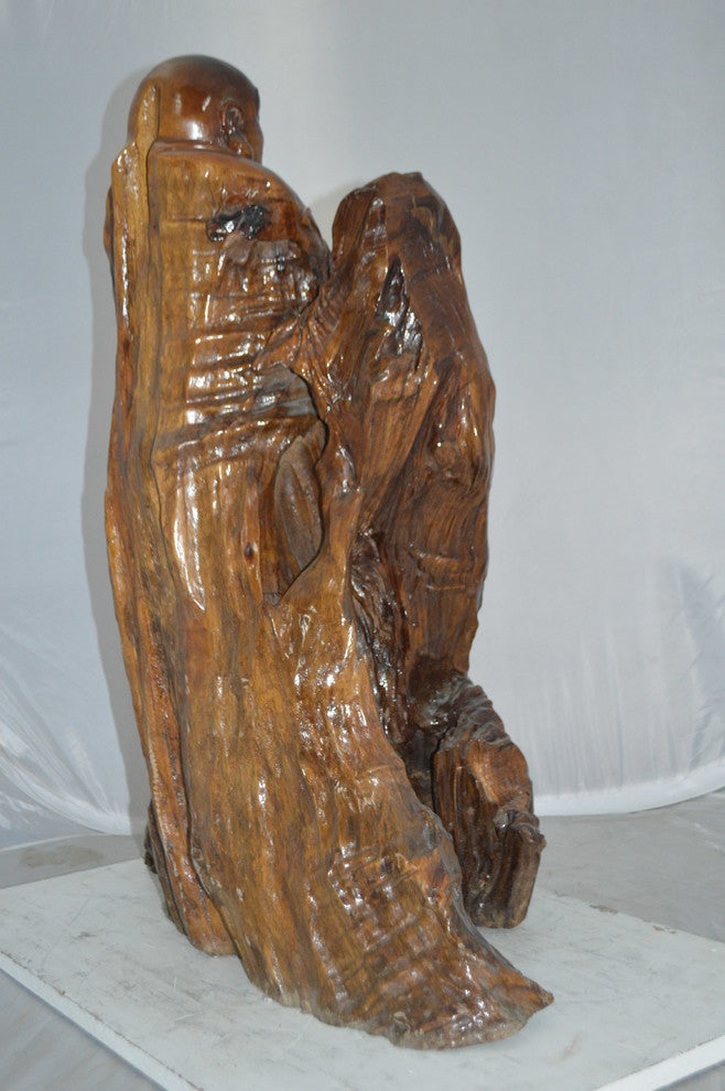 Wood Carved Buddha CC7 -  Size: 32"L x 17"W x 35"H.
