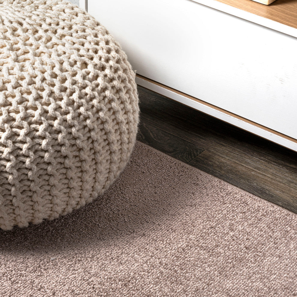 Haze Solid Low-Pile Brown 9' Square Area Rug