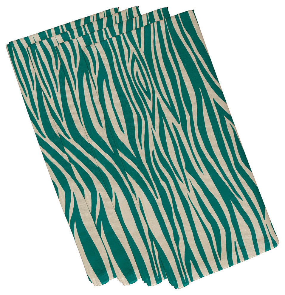 Wood Stripe, Print Napkin, Set of 4, Jade