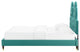 Tufted Platform Bed Frame, Twin Size, Velvet, Teal Blue, Modern Contemporary