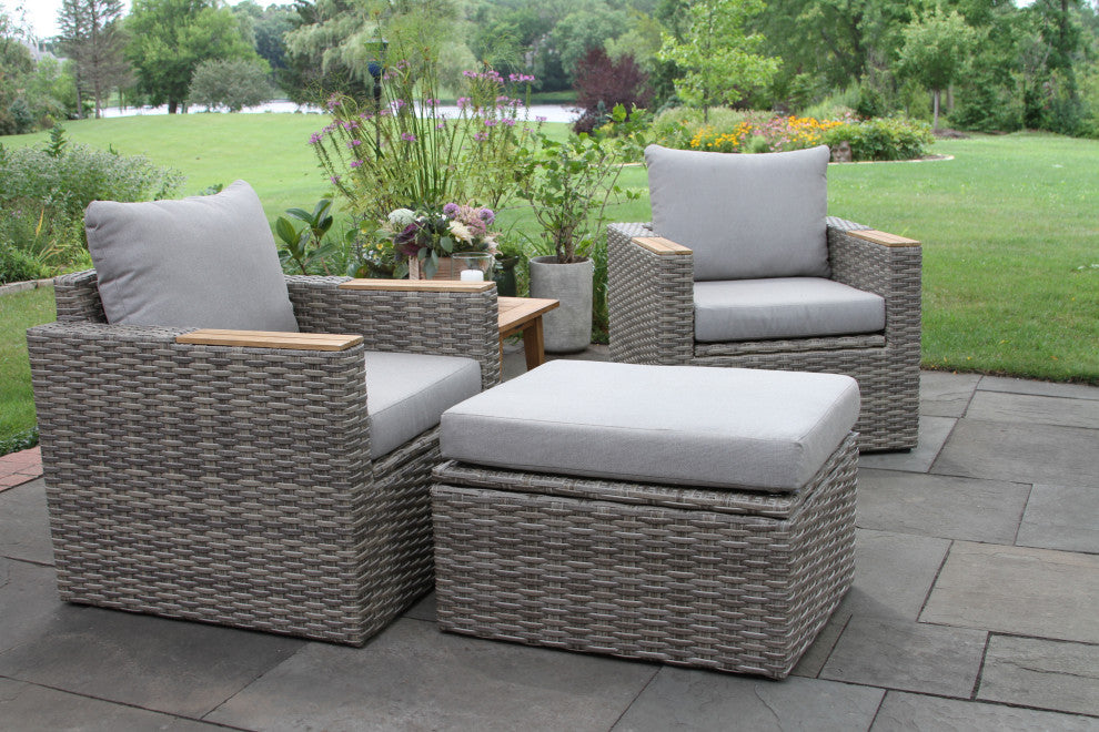 Wicker Storage Ottoman