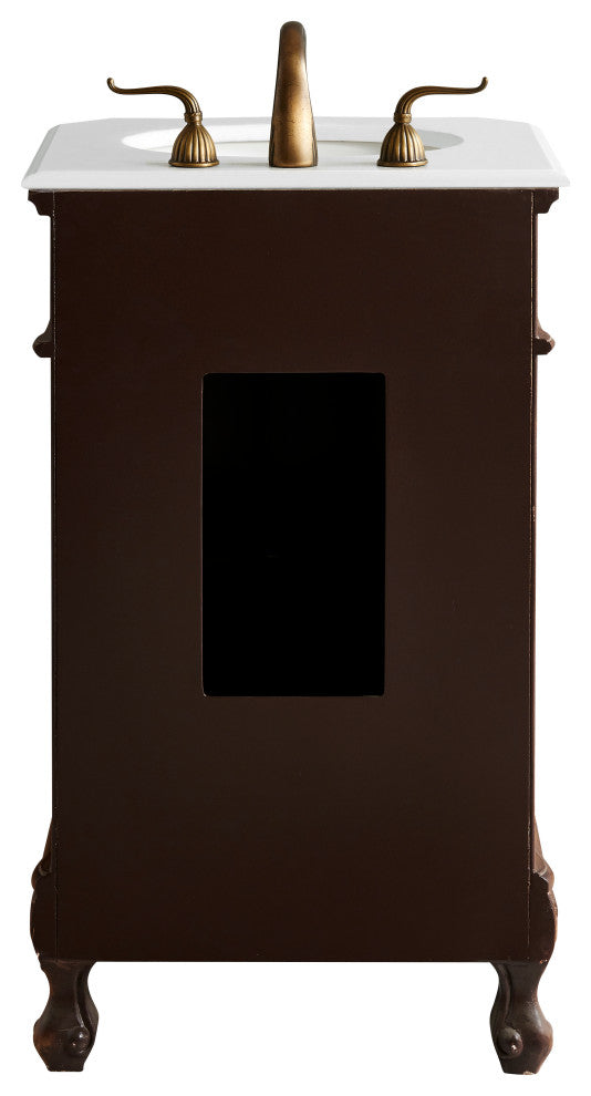 Bathroom Vanity, Teak, 21", Single Sink