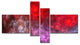 Red Purple Symphony of Gems, Abstract Canvas Art Print, 60"x32", 4 panels
