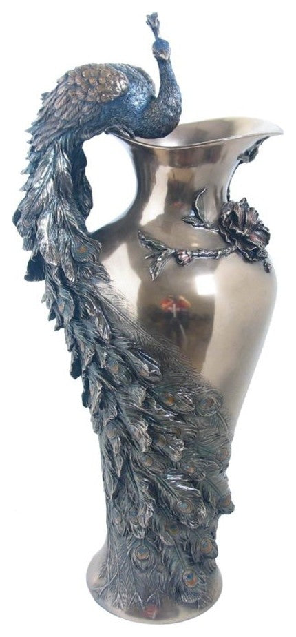 Prunus and Peacock Vase