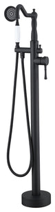 Single Handle Floor Mounted Freestanding Tub Filler with Hand Shower