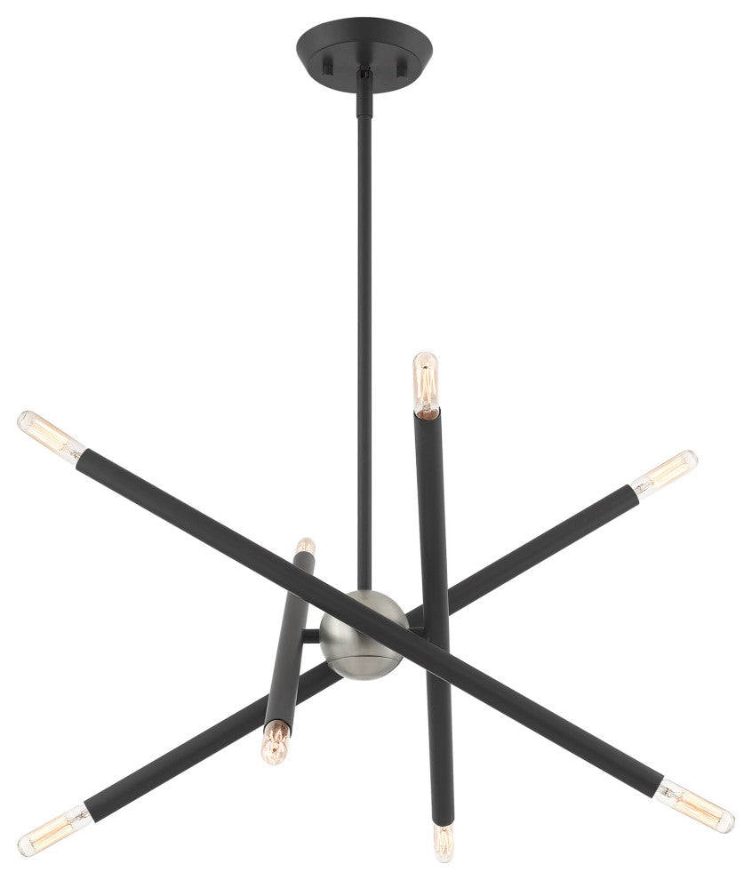 Livex Lighting Soho 8 Light Scandinavian Gray, Brushed Nickel Accents Chandelier