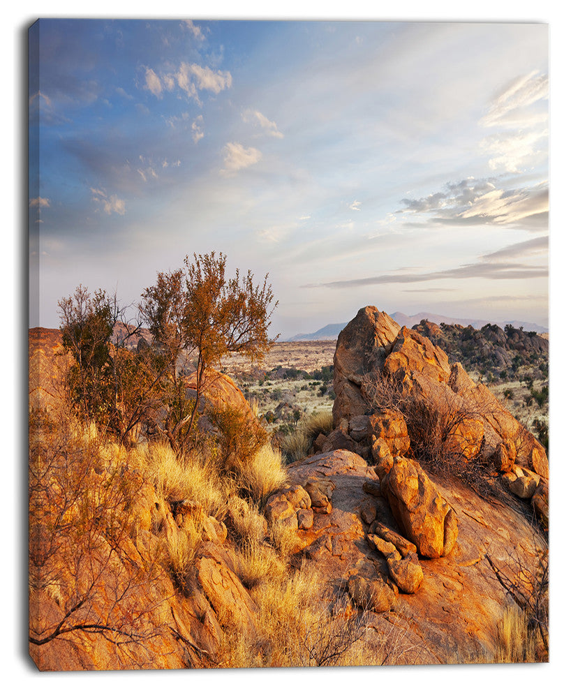 Beautiful African Rocky Landscape, Oversized Landscape Canvas Art, 12"x20"