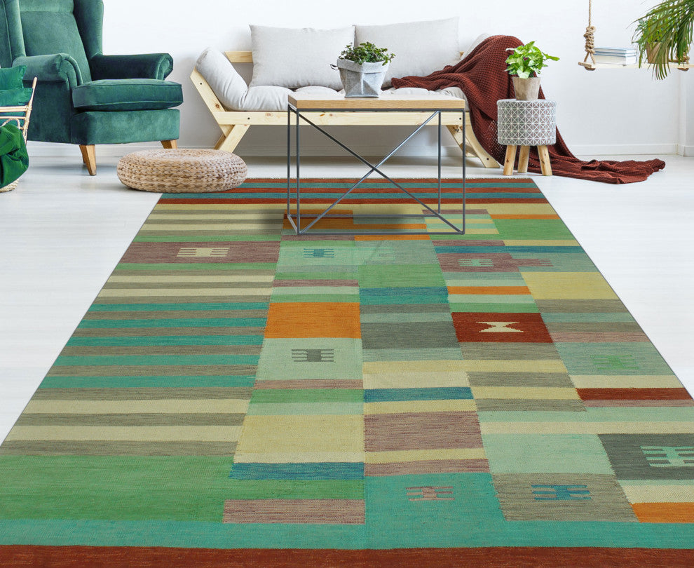 Winchester Kilim Myani Gray/Blue Rug, 6'8x9'9