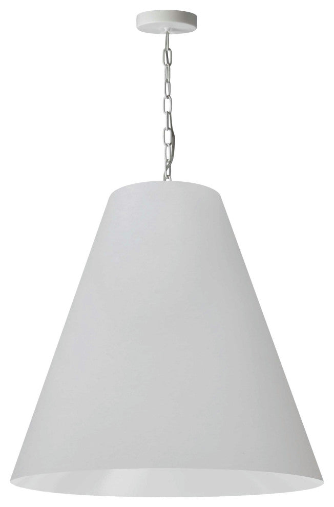 1 Light Large Anaya Matte White Pendant w/ White Shade