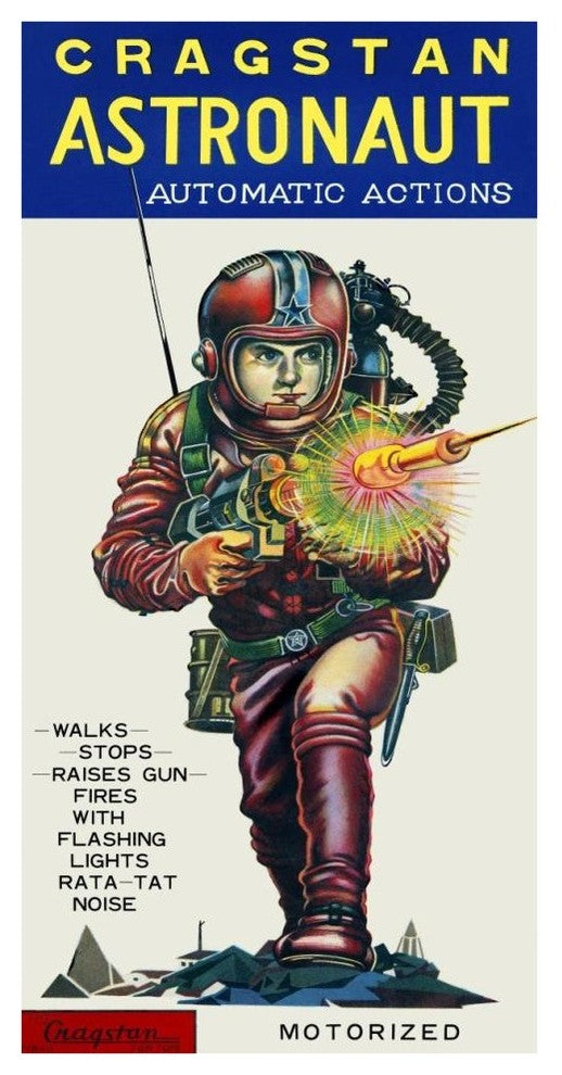 "Cragstan Astronaut Automatic Actions" Digital Paper Print by Retrobot, 22"x42"