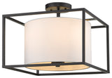Golden Lighting 2243-SF Manhattan 3 Light 15"W Semi-Flush Square - Matte Black