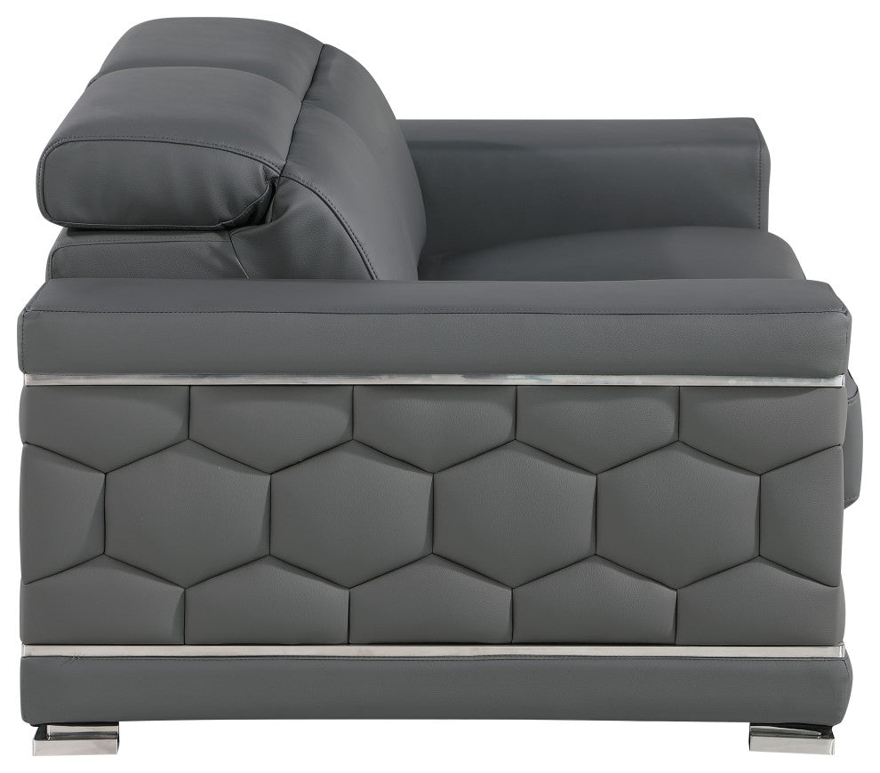 Oliver Genuine Leather, 3-Piece Set, Grey