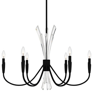 Quoizel CCY5032 Cecily 6 Light 32"W Crystal Candle Style - Matte Black