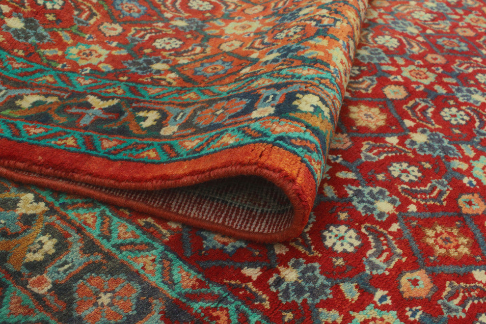 Fine Vintage Distressed Goli Rust/Blue Runner, 3'10x9'10