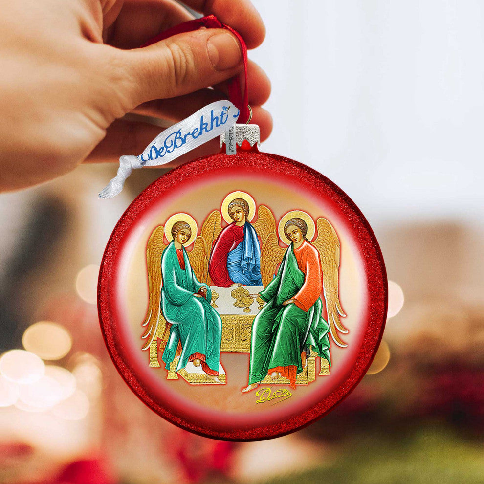 Hand Painted Scenic Glass Ornament Trinity