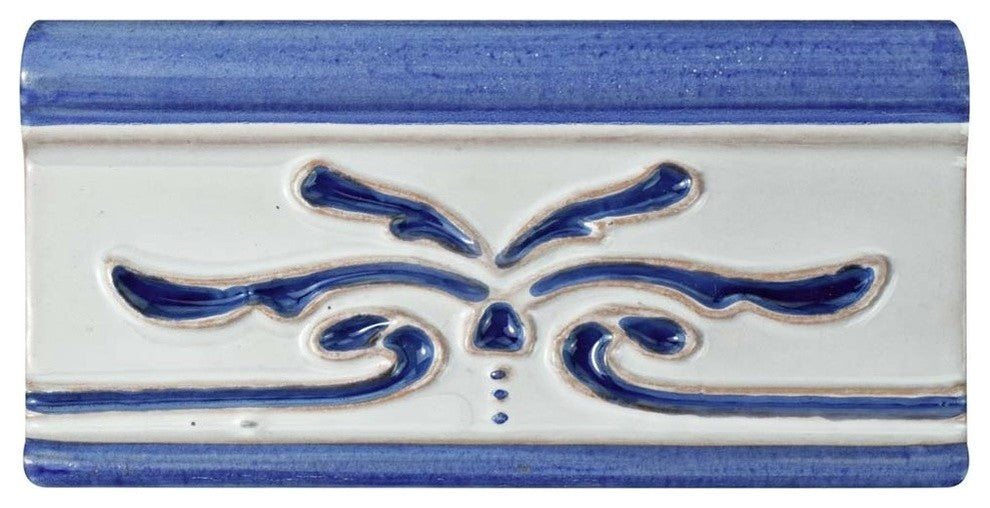 Novecento Cenefa Evoli Ceramic Wall Trim Tile, Cobalto