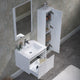 Floating Bathroom Vanity Set, Glossy White, 24" With Sink, Mirror & Side Cabinet