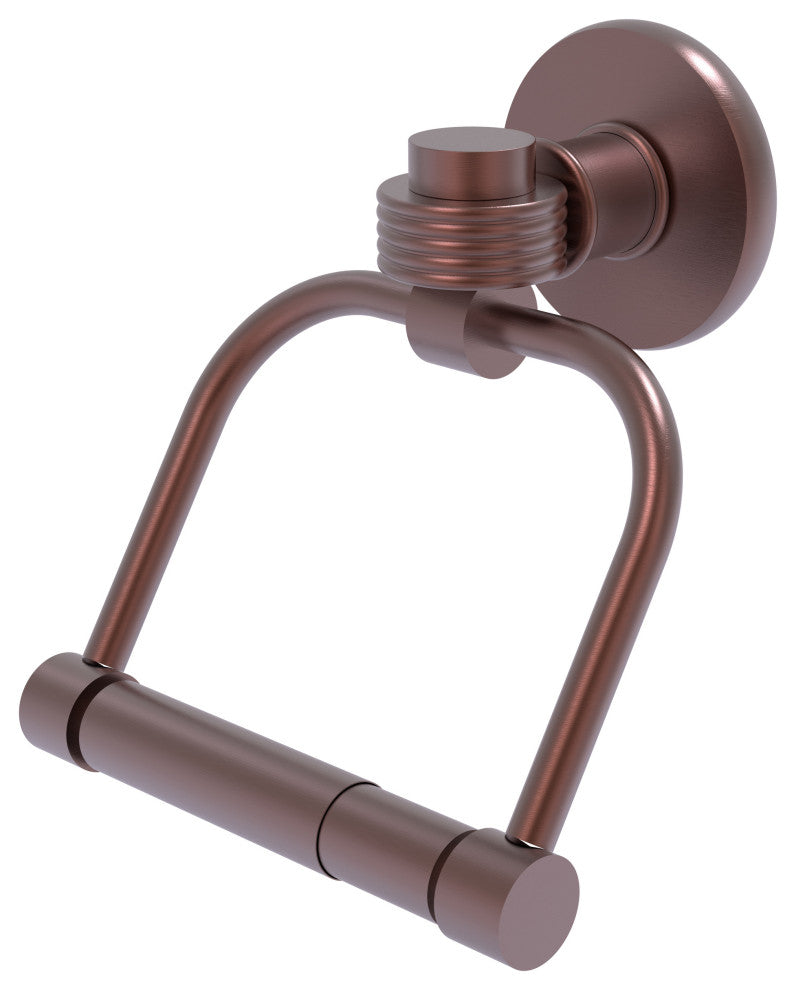 Continental 2 Post Toilet Tissue Holder With Groovy Accents, Antique Copper