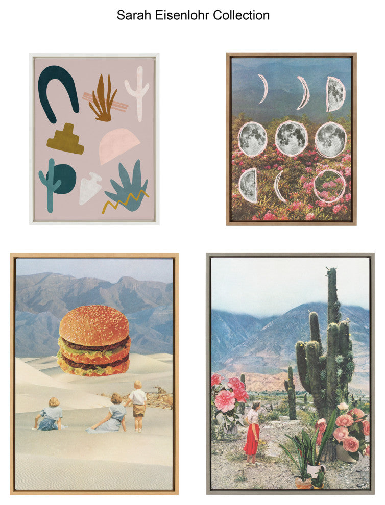 Sylvie Desert Shapes Framed Canvas by Sarah Eisenlohr, Gold 18x24
