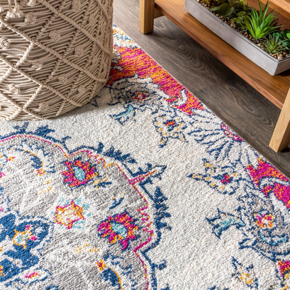 Bohemian FLAIR Boho Vintage Medallion Area Rug, Multi, 3x5