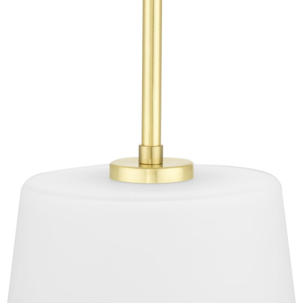 Clarion Collection One-Light Satin Brass Etched White Transitional Pendant