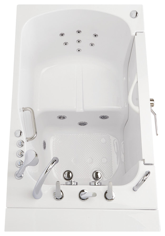 Ella Wheelchair Transfer 36"x55" Acrylic Walk-In Bathtub,Faucet, 2" Dual Drain,