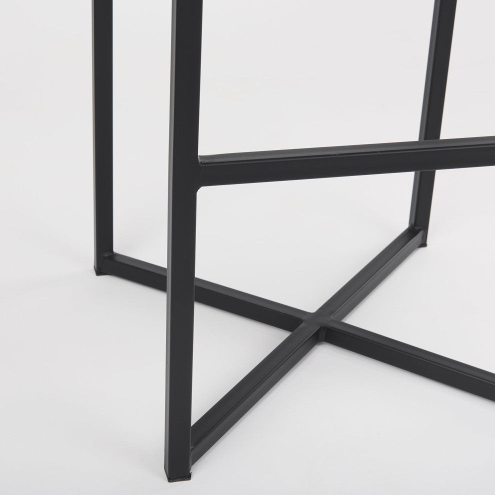 Frodo Gray Fabric Seat with Black Iron Frame Bar Stool