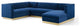 Modway Sanguine 3-Piece Modern Performance Velvet Sectional Sofa Set in Navy