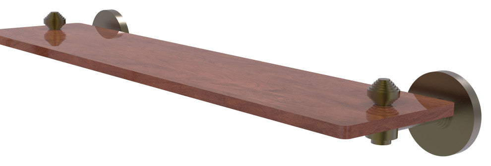 South Beach 22" Solid Wood Shelf, Antique Brass