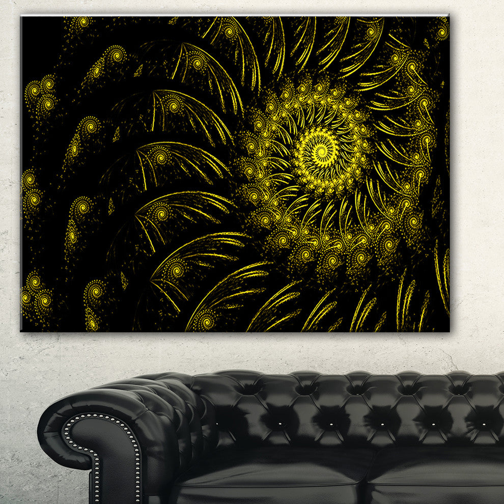 "Endless Spiral Snail Yellow" Abstract Digital Art Canvas Print