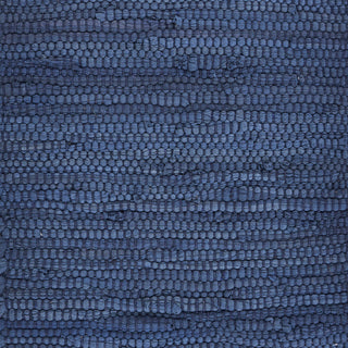 Bordered Indigo Table Top Set, 1'4" X 6'8"