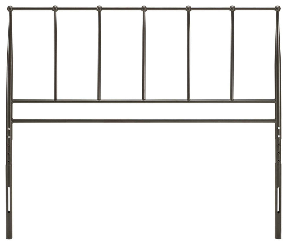 Kiana Queen Metal Stainless Steel Headboard Brown