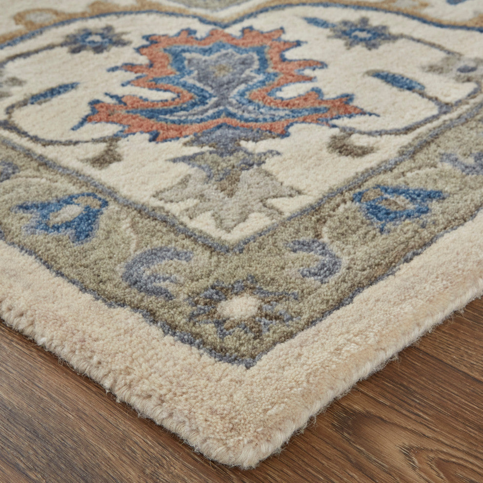 Weave & Wander Mattias Persian Warm Gray/Blue Rug, 10' X 14'