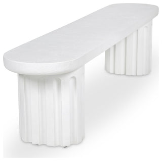 Eris Outdoor Dining Bench White