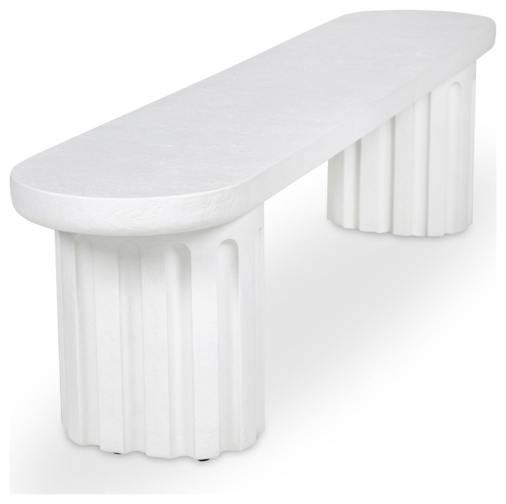Eris Outdoor Dining Bench White