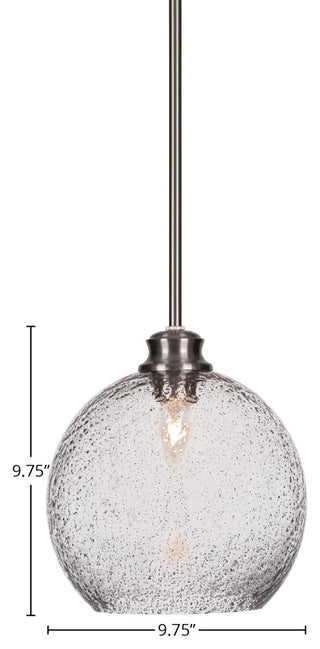 Kimbro 1-Light Stem Hung Pendant, Brushed Nickel/Smoke Bubble