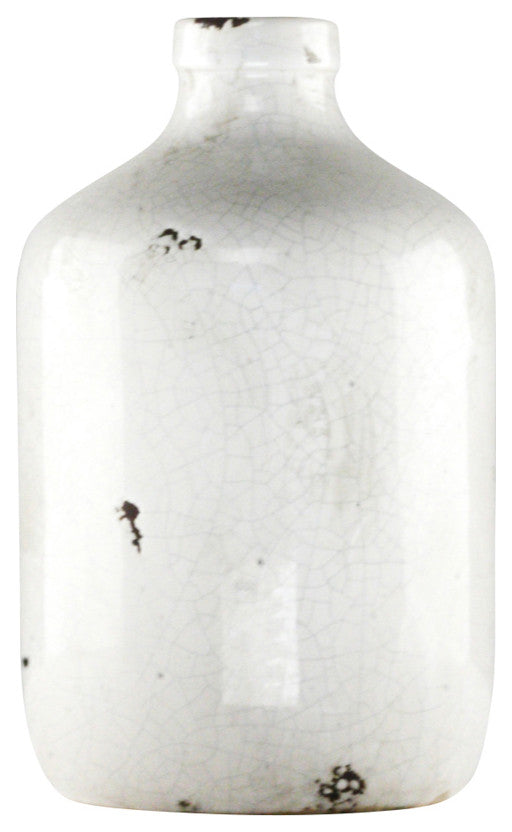 Crackled White Vase Small
