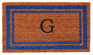 Blue Border 18"x30" Monogram Doormat, Letter G