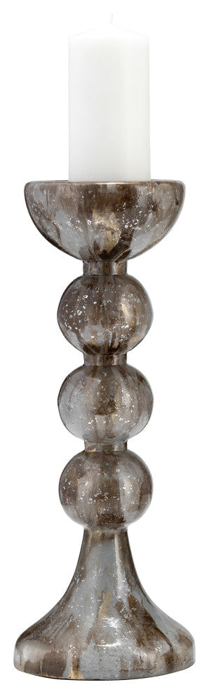 Glass, 18"H, Bubbly Candle Holder, Brown
