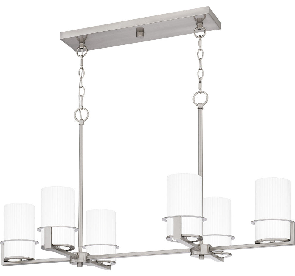 Quoizel SEY636 Seymour 6 Light 36"W Linear Chandelier - Brushed Nickel