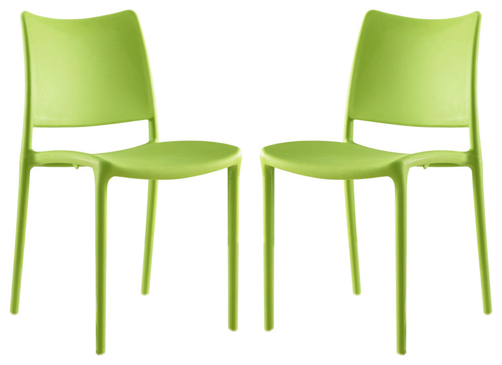Hipster Dining Side Chairs Set of 2, Green