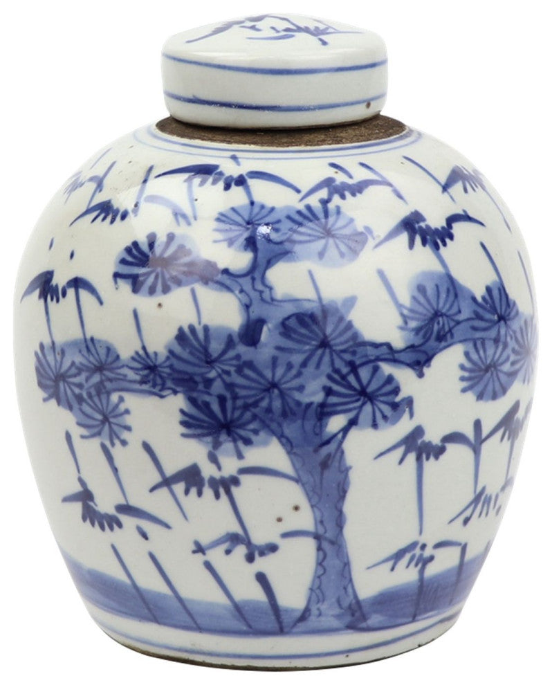 Blue & White Tiny Lid Mini Jar Plum & Pine
